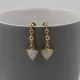 Rainbow Moonstone Triangles Gold Drop Earrings