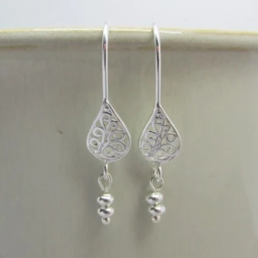 Sterling Silver Filigree Drop Earrings