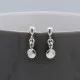 Small Solid Silver Disc Drop Earrings 