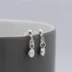 Small Solid Silver Disc Drop Earrings 