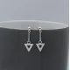 Art Deco Silver Triangle Short Chain Drop Earrings