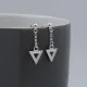 Art Deco Silver Triangle Short Chain Drop Earrings