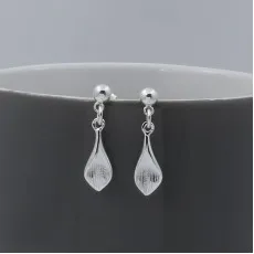 Sterling Silver Petal Drop Earrings