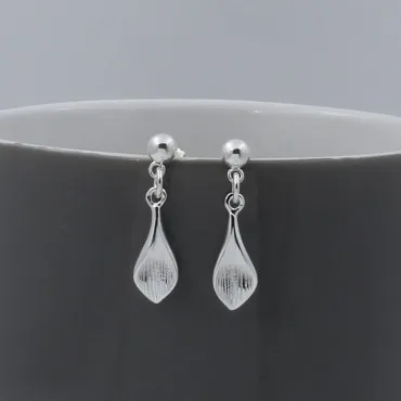 Sterling Silver Petal Drop Earrings
