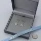 Art Deco Silver Triangle Short Chain Drop Earrings