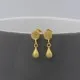 Gold Disc and Tear Drop Earrings 