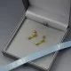 Gold  Disc and Tear Drop Earrings 