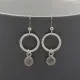 Silver Circle Earrings with Rose Quartz Drops