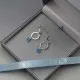 Silver Circle Earrings with Turquoise  Drops