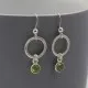 Peridot and Sterling Silver Circle Earrings