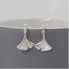Silver Art Deco Fan Earrings