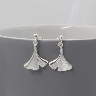 Silver Art Deco Fan Earrings