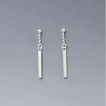 Silver Bar Earrings