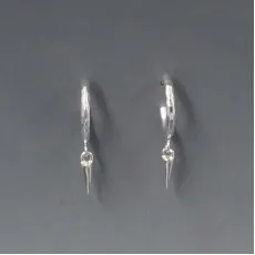 Sterling Silver Hoop Spike Earrings
