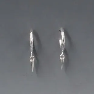 Sterling Silver Hoop Spike Earrings