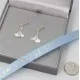 Silver Art Deco Fan Earrings