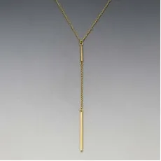 Gold  Lariat Bar Necklace 