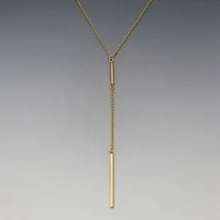 Gold  Lariat Bar Necklace 