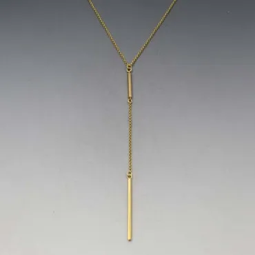 Gold  Lariat Bar Necklace 