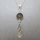 Silver and Smokey Topaz  Gemstone Pendant