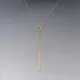 Gold Bar Lariat Necklace