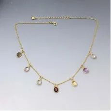 Multi Gem  Summer Station Necklace