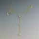 Delictate Pearl Drop, Clear Crystal and Gold Vermeil  Lariat Necklace