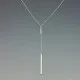 Silver Double Bar Lariat Necklace 