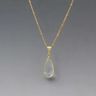 Crystal Pendant Necklace Gold