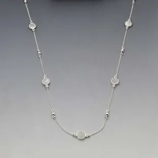 Long Moonstone Silver Necklace