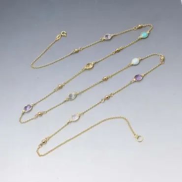 Long Multi Gemstone Necklace