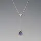 Amethyst Silver Lariat Necklace