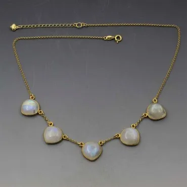 Moonstone Necklace Gold