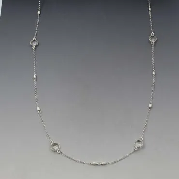  Clear Quartz and Sterling Silver Long Necklace