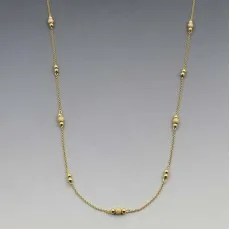 Long Gold Beads Necklace