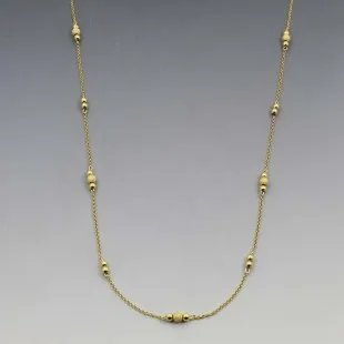 Long Gold Beads Necklace
