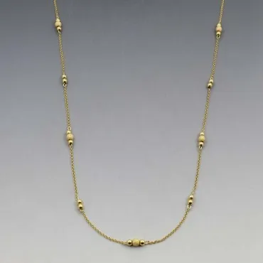 Long Gold Beads Necklace