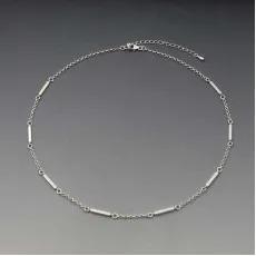  Silver Bar Chain Necklace UK