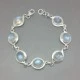 Beautiful Blue Oval Moonstone and Sterling Silver Bracelet