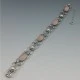 Pink Rose Quartz Ovals and Silver Bracelet