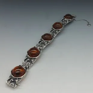 PERLI Germany Amber and Sterling Silver Bracelet