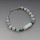 Czech Opalite Glass Beads and Sterling Silver Bracelet