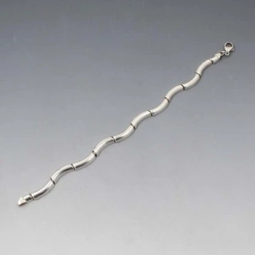 Silver Bamboo Links Bracelet