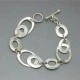 Textured Sterling Silver Oval Links Bracelet