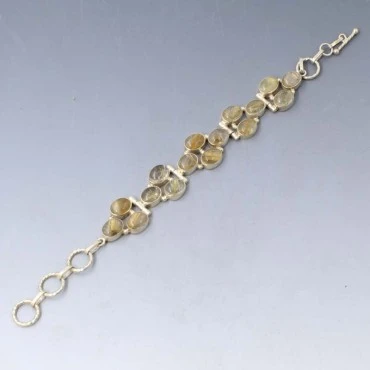 Rutilated Quartz Silver Bracelet