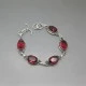 Red Crystal and Sterling Silver Cabochon Bracelet