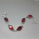 Faceted Amethyst and Silver Cabochon Bracelet UK
