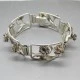 John Lauritzen Denmark Signed Silver Flower and Leaf Bracelet