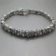 Blue and Clear Crystal Sterling Silver Tennis Bracelet