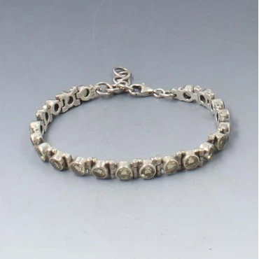 Citrine Gemstone and Sterling Silver Bracelet